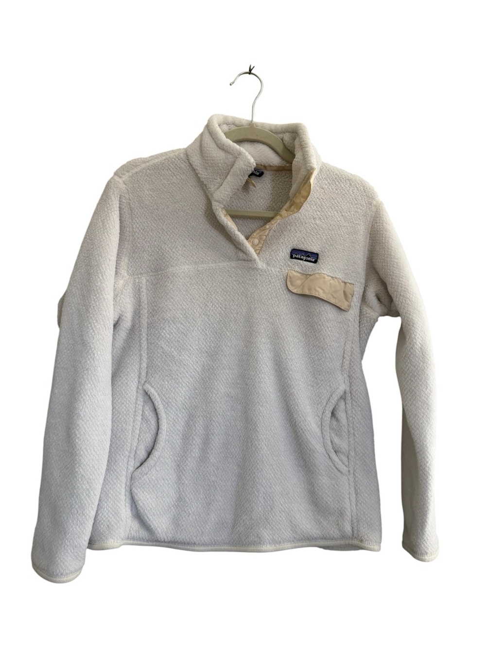 Patagonia Women's Re-Tool Snap-T Fleece Pullover ivory Cream Large #NE267